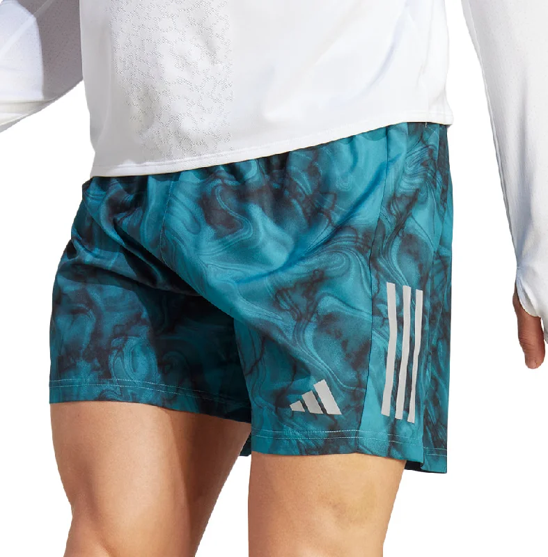 Men's pleated front twill shorts for a classic and sophisticated appearanceadidas Own The Run 7 Inch Mens Running Shorts - Blue