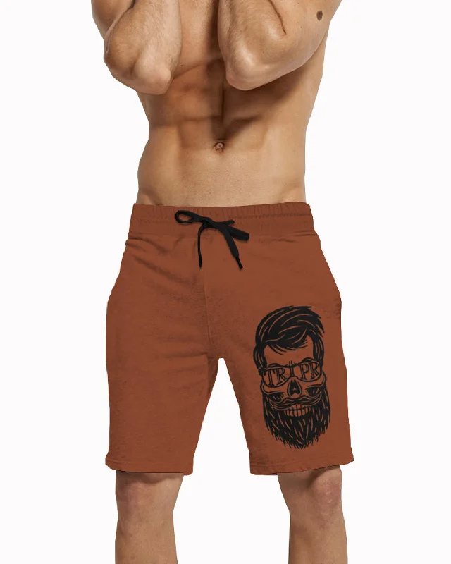 Men's camo print cargo shorts for outdoor adventuresmens short-BROWN
