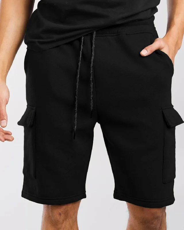 Men's side - stripe track shorts for a sporty running lookMen Solid 4 Pocket Black Shorts