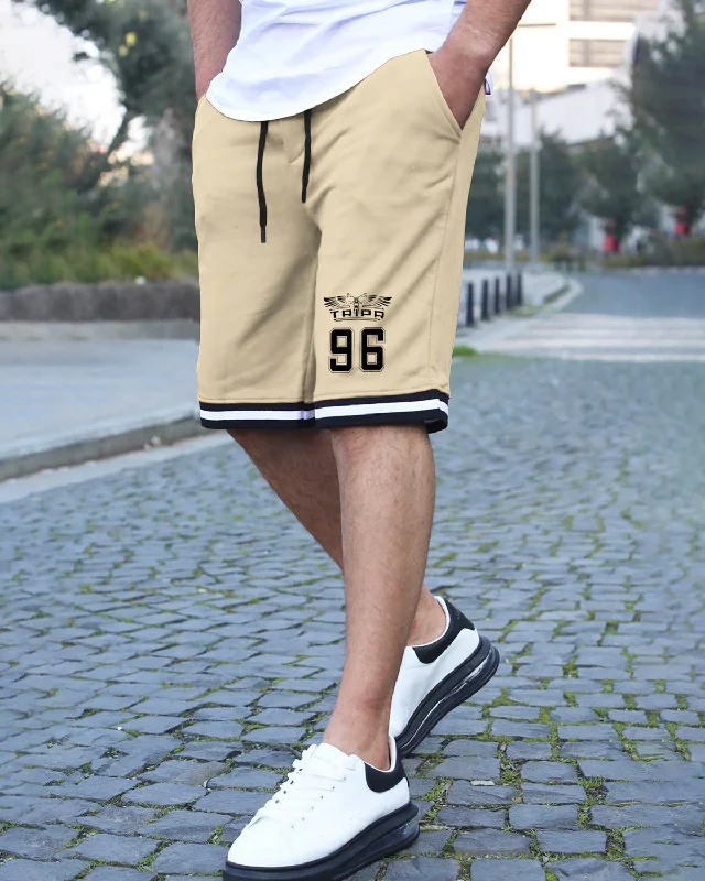 Men's checkered pattern wool shorts for a stylish winter layering optionMen Khaki Knee Length Sports Shorts