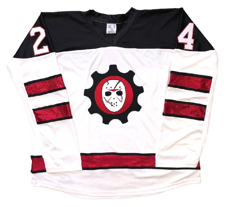 Men's Basketball Jerseys with Signature Player Logos for a Fan - Favorite LookCustom Hockey Jerseys with a Scar Goalie Mask Embroidered Twill Logo Men's Basketball Jerseys with Signature Player Logos for a Fan - Favorite LookCustom Hockey Jerseys with a Scar Goalie Mask Embroidered Twill Logo