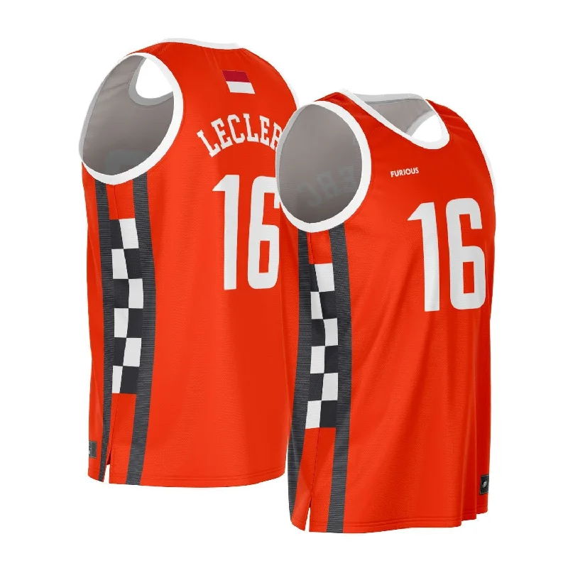 Men's Moisture - Wicking Lacrosse Jerseys with Mesh Panels for Optimal Performance on the FieldLeclerc - Red Finish Line Edition Jersey Men's Moisture - Wicking Lacrosse Jerseys with Mesh Panels for Optimal Performance on the FieldLeclerc - Red Finish Line Edition Jersey