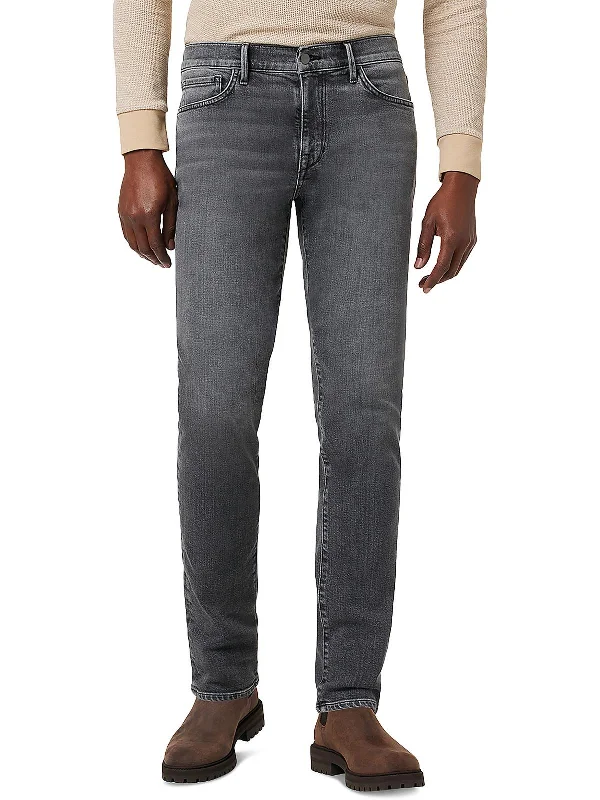 Plus Size Men's Relaxed Fit Jeans with a Faded Wash for a Vintage - Inspired LookThe Asher Mens Denim Comfort Stretch Straight Leg Jeans
