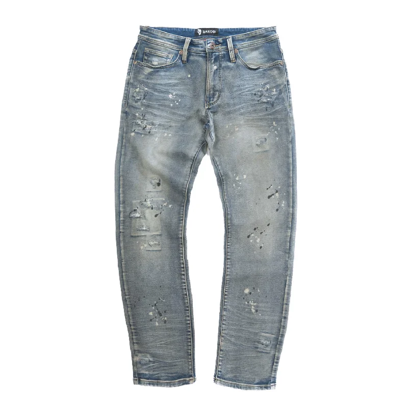 Plus Size Men's Relaxed Fit Jeans with a Faded Wash for a Vintage - Inspired LookM1988 Pescara Jeans - Vintage