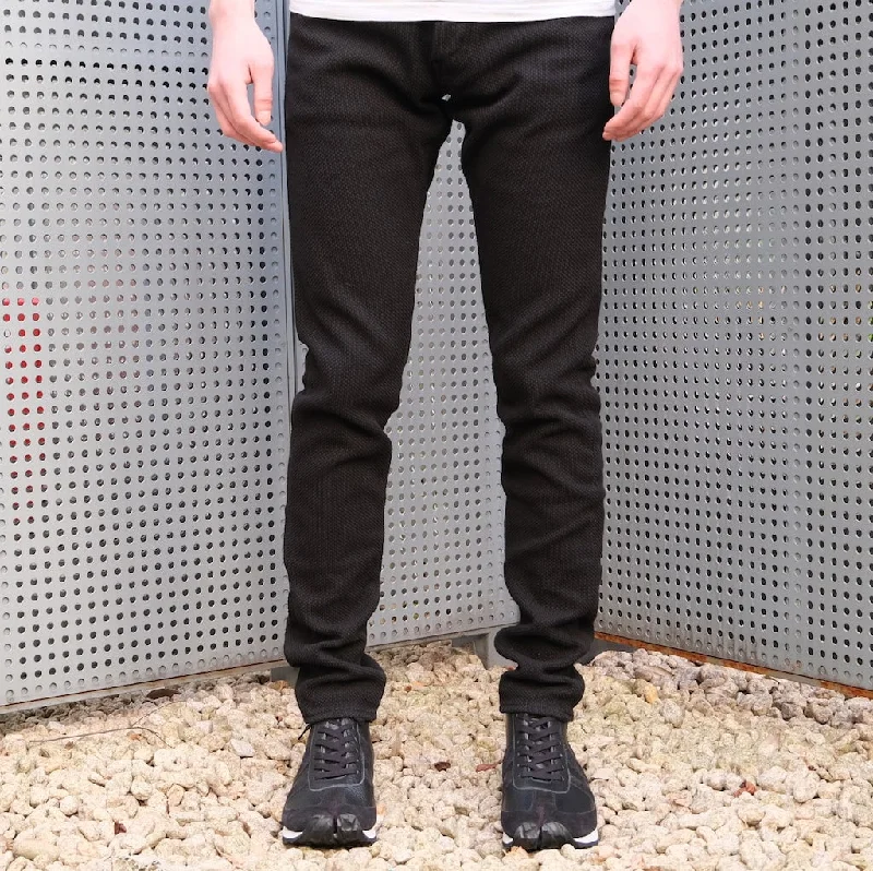 Men's Jeans with a Button - Fly for a Traditional and Classic AestheticOD+MJ "Sumizome" Sashiko Pants (Narrow Tapered)