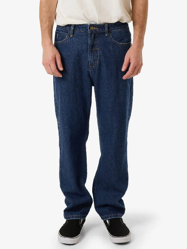 Plus Size Men's Relaxed Fit Jeans with a Tapered Leg for a Laid - Back VibeSlacker Denim Jean - Double Indigo Rinse