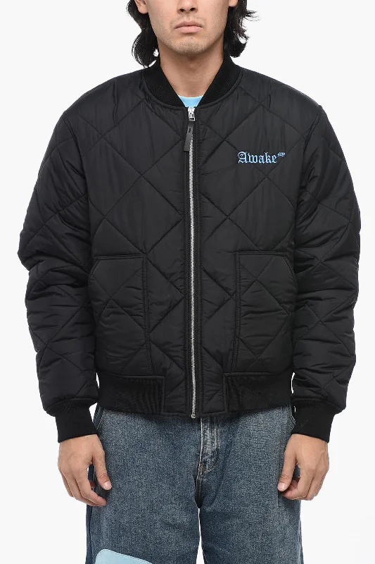Lightweight men coats made of breathable fabric for spring and autumnAwake New York Quilted Nylon Bomber Jacket