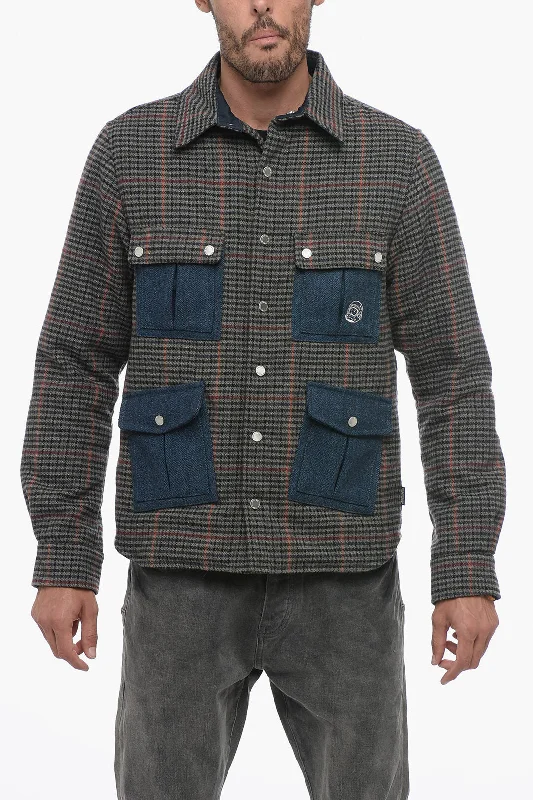 Waterproof men coats with taped seams for heavy rain and snow daysBillionaire Boys Club Distric Check Motif Utility Overshirt with Embroidered Maxi Waterproof men coats with taped seams for heavy rain and snow daysBillionaire Boys Club Distric Check Motif Utility Overshirt with Embroidered Maxi