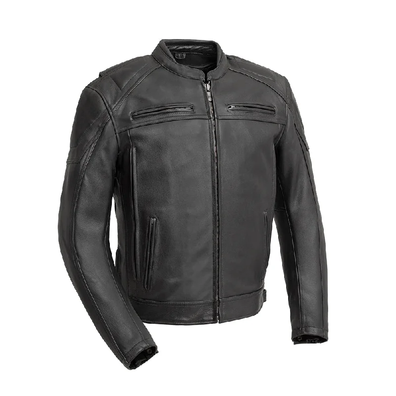 Fleece - lined men jackets for cold - weather commutingChaos - Men's Leather Motorcycle Jacket