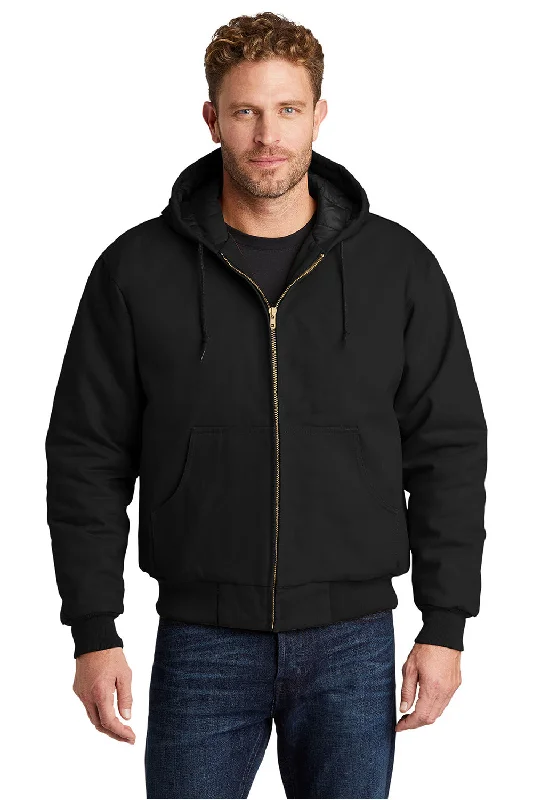 Performance - driven men jackets with breathable fabric for sportsCornerStone Mens Duck Cloth Full Zip Hooded Jacket - Black
