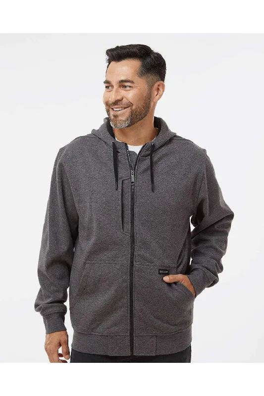Men fleece - trimmed slippers for cozy indoor wearDri Duck Mens Batemen Bonded Power Fleece 2.0 Full Zip Hooded Jacket - Dark Oxford Grey