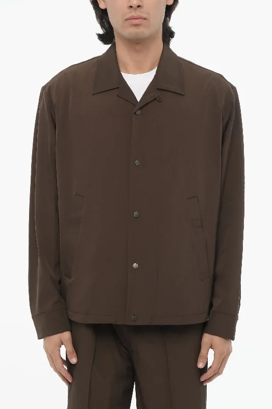 Men coats with a soft fleece interior for extra warmth and comfortNeil Barrett Boxy Fit Overshirt with Snapp Buttons