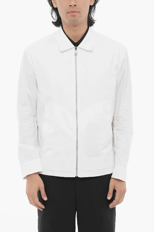 Long - line men coats reaching below the knee for maximum coverageNeil Barrett Solid Color Lightweight Overshirt Long - line men coats reaching below the knee for maximum coverageNeil Barrett Solid Color Lightweight Overshirt