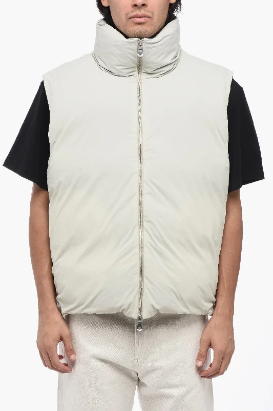 Stylish men coats with a double - breasted design for a formal lookStudio Nicholson Padded Sleeveless Jacket with Zip Closure Stylish men coats with a double - breasted design for a formal lookStudio Nicholson Padded Sleeveless Jacket with Zip Closure