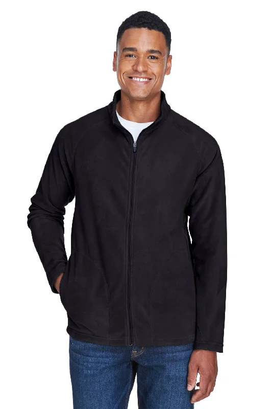 Men fleece - trimmed flannel shirts for a rustic charmTeam 365 Mens Campus Pill Resistant Microfleece Full Zip Jacket - Black