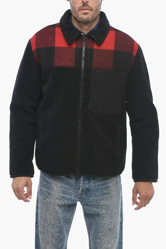 Camouflage men coats for outdoor enthusiasts and huntersWoolrich Eco-fur Jacket with Check Pattern Camouflage men coats for outdoor enthusiasts and huntersWoolrich Eco-fur Jacket with Check Pattern