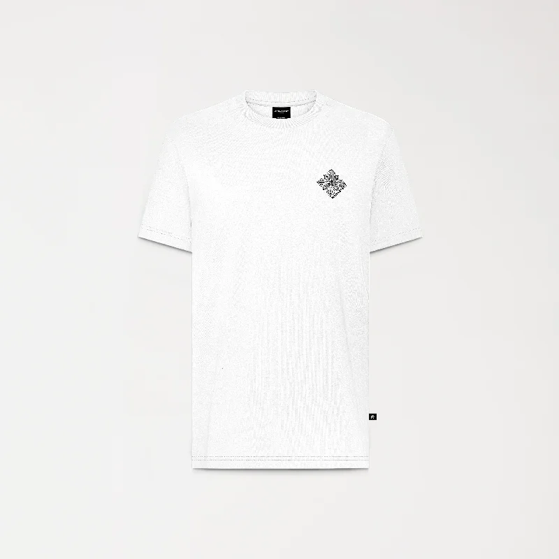Men's button - front t - shirts with a unique artistic printCATTERDALE T-SHIRT WHITE
