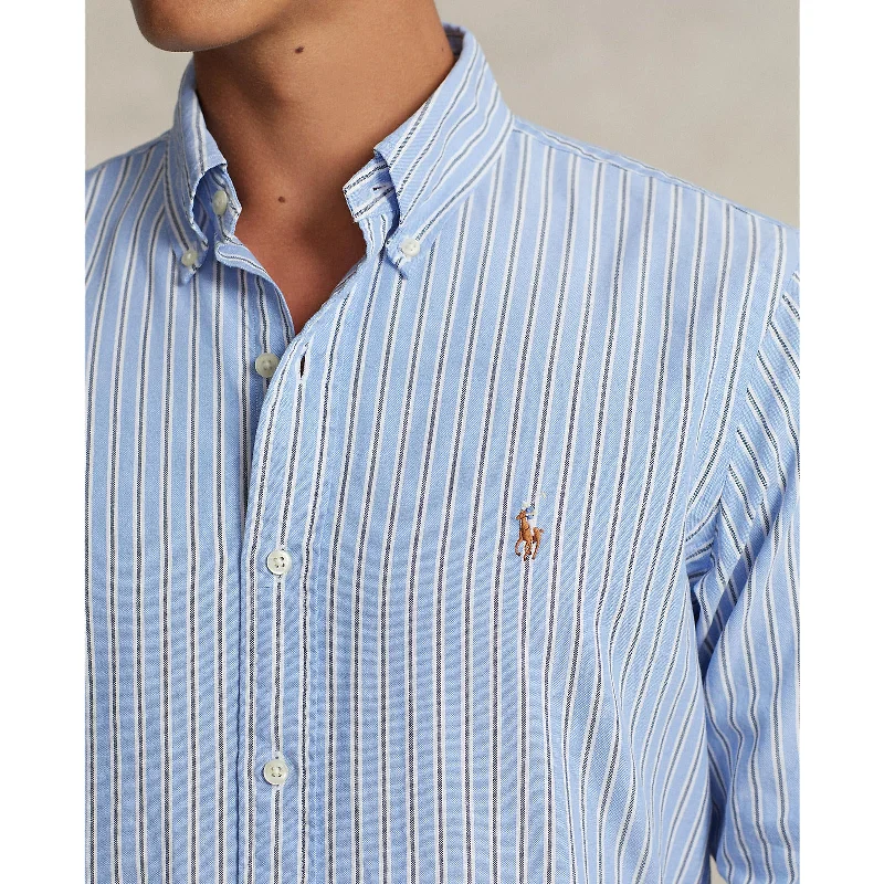 Men's budget - friendly basic polo shirts in multiple colorsPolo Ralph Lauren - Oxford Shirt - Stripe - Blue & White