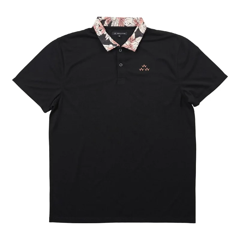 Men's ribbed cuffs and hem polo shirts for a textured lookGeorgia On My Mind Polo Black - 2024