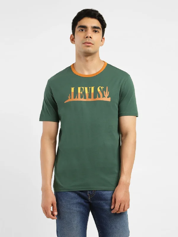 Men's ribbed t - shirts with a textured finish for added styleMen's Brand Logo Regular Fit T-shirt Men's ribbed t - shirts with a textured finish for added styleMen's Brand Logo Regular Fit T-shirt