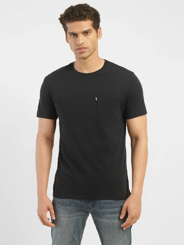 Men's mock - neck t - shirts with a modern and sleek styleMen's Solid Slim Fit T-Shirt