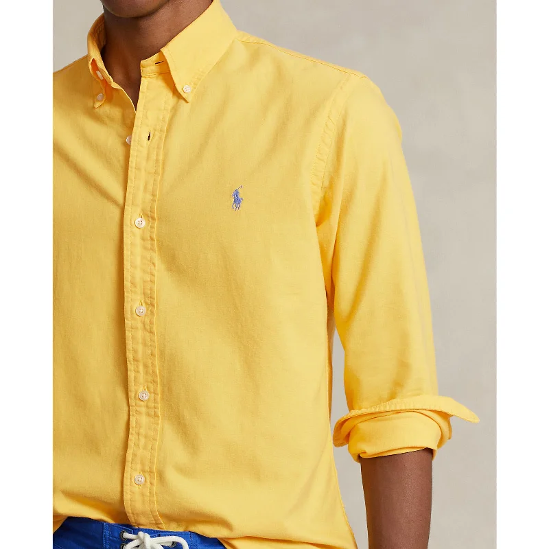 Men's long sleeve classic fit polo shirts with embroidered logosPolo Ralph Lauren - Oxford Shirt - Chrome Yellow