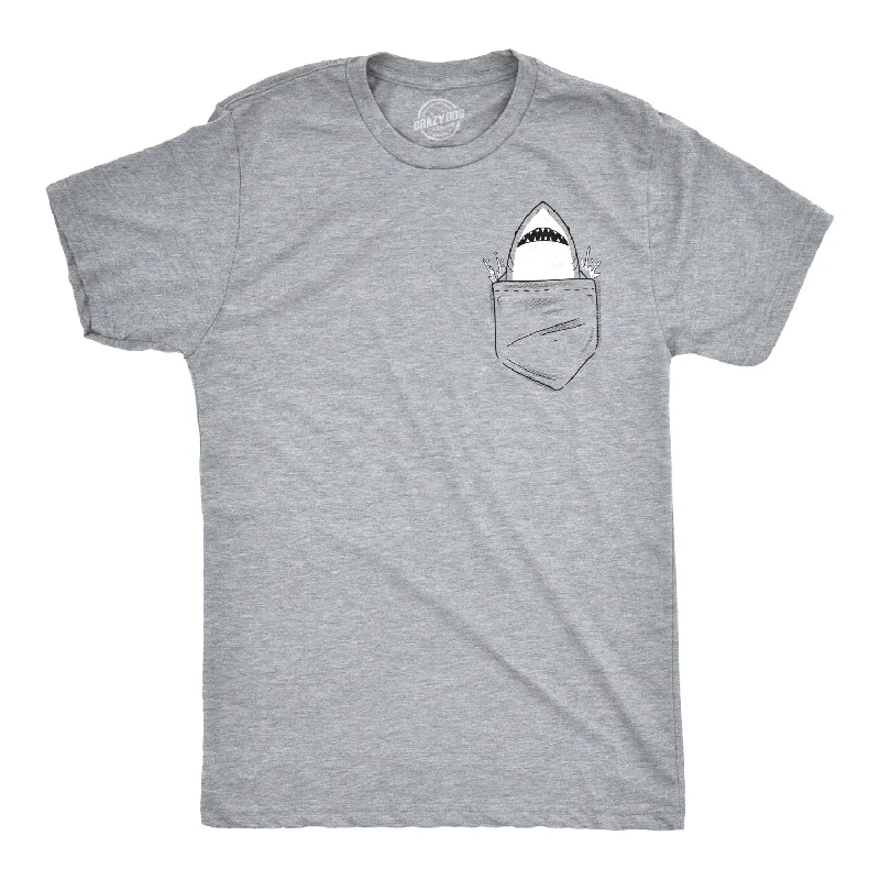 Men's v - neck muscle t - shirts for a body - building aestheticPocket Shark Men's T Shirt