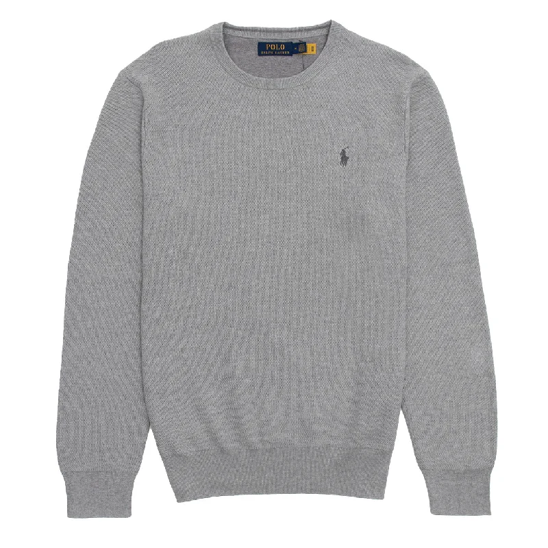Men's two - tone stripe polo shirts with a preppy stylePolo Ralph Lauren Cotton Crewneck Jumper Andover Heather Men's two - tone stripe polo shirts with a preppy stylePolo Ralph Lauren Cotton Crewneck Jumper Andover Heather