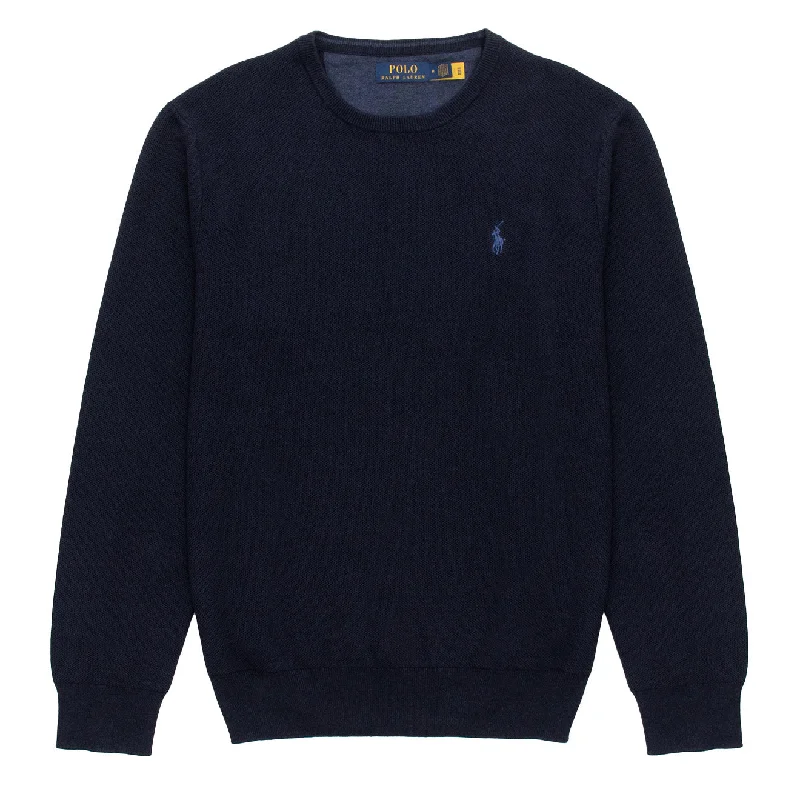 Men's breathable cotton blend polo shirts for summer outingsPolo Ralph Lauren Cotton Crewneck Jumper Navy Heather