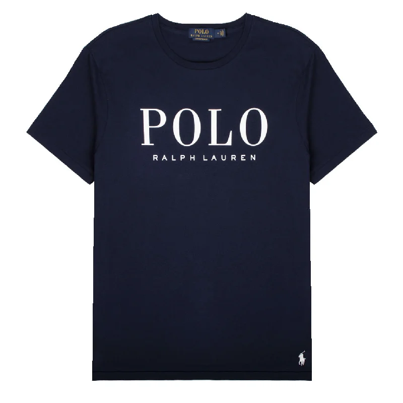Men's slim fit short sleeve polo shirts with contrast collarsPolo Ralph Lauren Custom Slim Fit Logo Jersey T-Shirt Cruise Navy