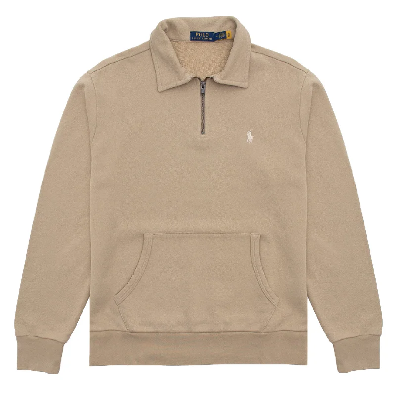 Men's formal - style silk blend polo shirts for special occasionsPolo Ralph Lauren Loopback Fleece Quarter-Zip Sweatshirt Coastal Beige Men's formal - style silk blend polo shirts for special occasionsPolo Ralph Lauren Loopback Fleece Quarter-Zip Sweatshirt Coastal Beige