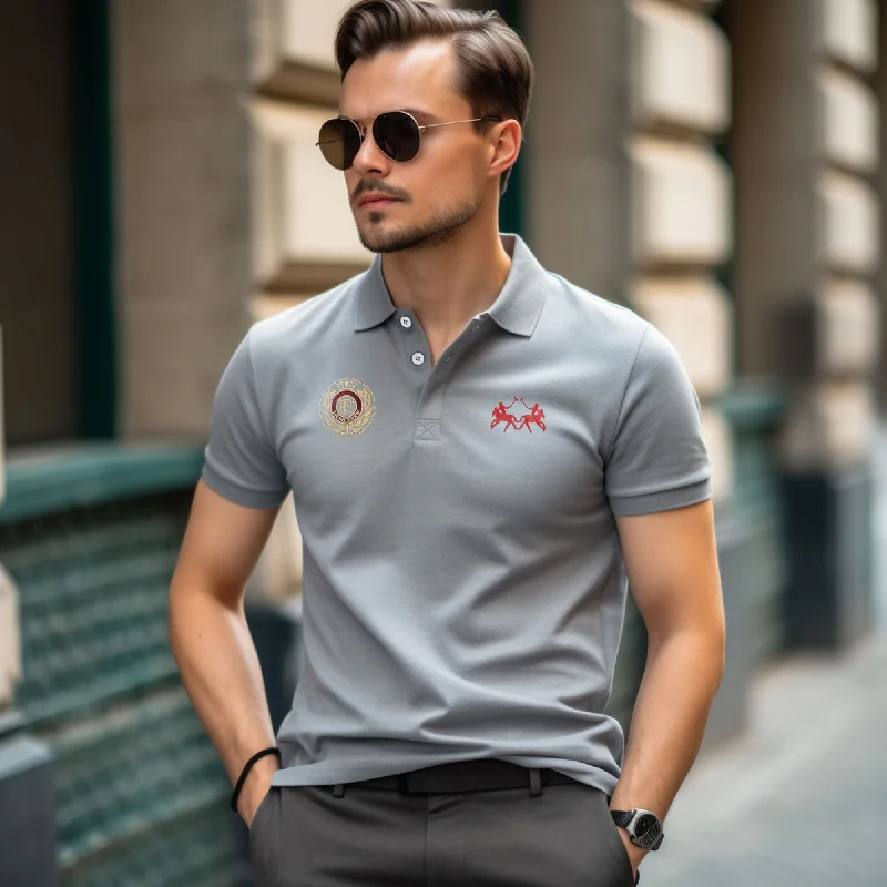 Men's luxury cashmere blend polo shirts in solid colorsPolo Republica Men's Two Pony Crest & Polo Embroidered Short Sleeve Polo Shirt Men's luxury cashmere blend polo shirts in solid colorsPolo Republica Men's Two Pony Crest & Polo Embroidered Short Sleeve Polo Shirt