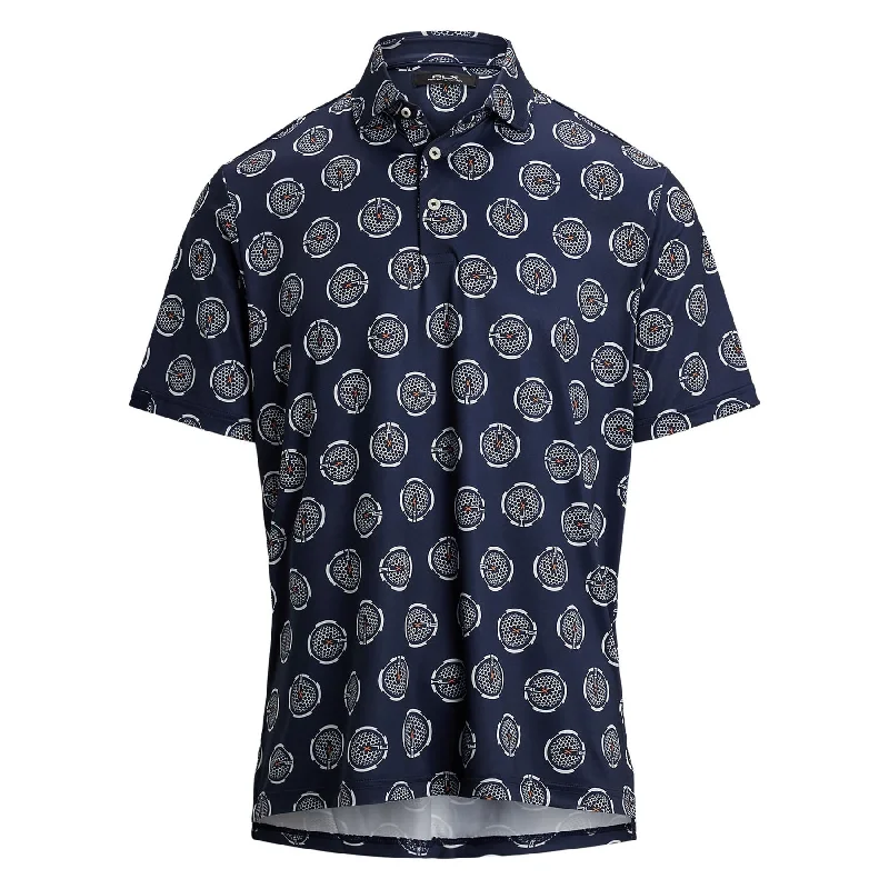 Men's plus size golf polo shirts in moisture wicking fabricRLX Classic Fit Airflow Graphic Golf Ball Polo Navy - AW24 Men's plus size golf polo shirts in moisture wicking fabricRLX Classic Fit Airflow Graphic Golf Ball Polo Navy - AW24