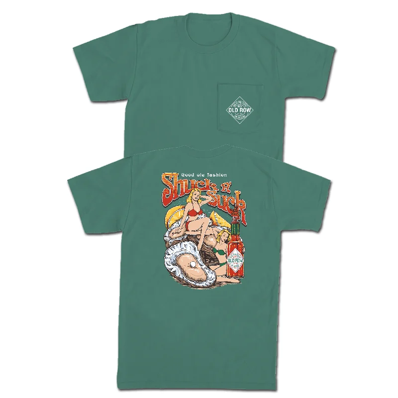 Men's eco - friendly recycled t - shirts for sustainable fashion choicesShuck n' Suck Pocket Tee Men's eco - friendly recycled t - shirts for sustainable fashion choicesShuck n' Suck Pocket Tee
