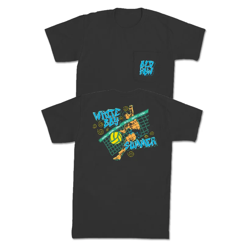 Men's button - front t - shirts with a unique artistic printWhite Boy Summer Volleyball Pocket Tee Men's button - front t - shirts with a unique artistic printWhite Boy Summer Volleyball Pocket Tee